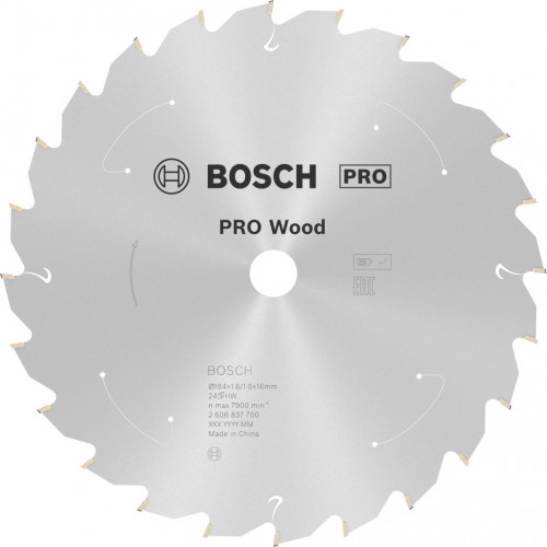 BOSCH Lame de scie circulaire Standard for Wood 184 x 1,6/1 x 16 T24 2608837700