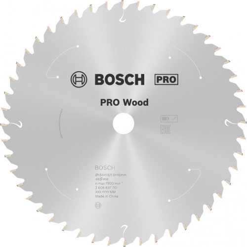 BOSCH Lame de scie circulaire Standard for Wood 184 x 1,6/1 x 16 T48 2608837701