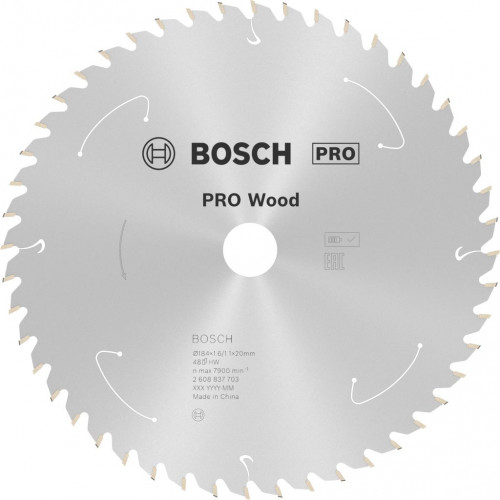 BOSCH Lame de scie circulaire Standard for Wood 184 x 1,6/1,1 x 20 T48 2608837703
