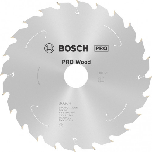 BOSCH Lame de scie circulaire Standard for Wood 190 x 1,6/1,1 x 20 T24 2608837704