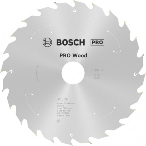 BOSCH Lame de scie circulaire Standard for Wood 190 x 1,6/1,1 x 30 T24 2608837708