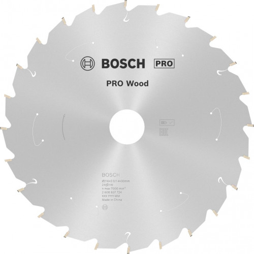 BOSCH Lame de scie circulaire Standard for Wood 216 x 1,7/1,2 x 30 T24 2608837724