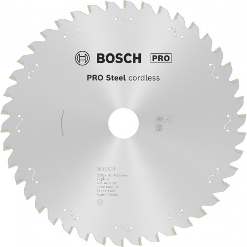 BOSCH Lame de scie circulaire sans fil PRO Steel cordless, 203 x 1,8 x 25,4 mm 2608846859