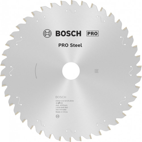 BOSCH Lame de scie circulaire filaire PRO Steel, 203 x 2 x 25,4 mm 2608846860