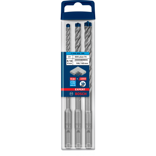 BOSCH Coffret de 3 forets pour perforateur EXPERT SDS plus-7X, 6/8/10 mm 2608900196