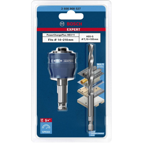 BOSCH Adaptateur EXPERT Power Change Plus 11 mm, foret HSS-G 7,15x105 mm, 2pcs 2608900527
