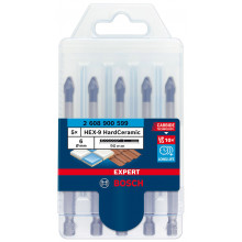 BOSCH Coffret de forets pour tuiles EXPERT HEX-9 HardCeramic 6 mm, 5 pieces 2608900599