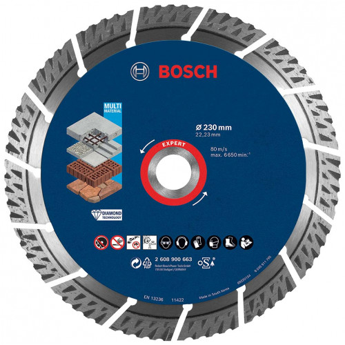 BOSCH Disque a tronçonner diamanté EXPERT MultiMaterial 230x2,4x15mm 2608900663