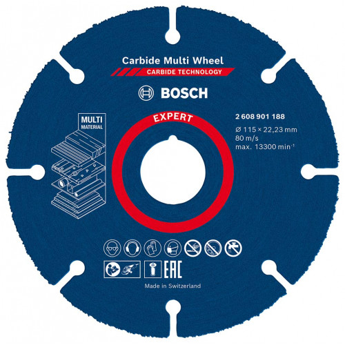 BOSCH Disque a tronçonner EXPERT Carbide Multi Wheel 115 mm, 22,23 mm 2608901188