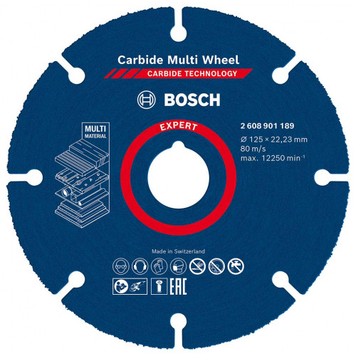 BOSCH Disque a tronçonner EXPERT Carbide Multi Wheel 125 mm, 22,23 mm 2608901189