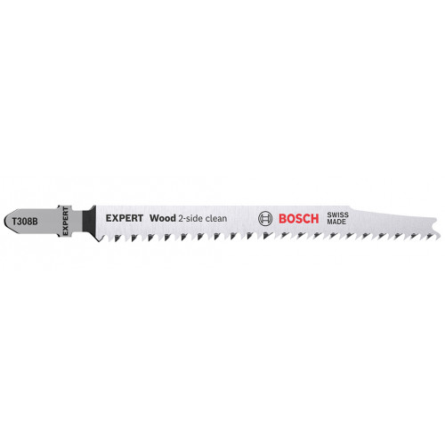 BOSCH Lame de scie sauteuse EXPERT 'Wood 2-side clean' T 308 B, 2 pieces 2608901711