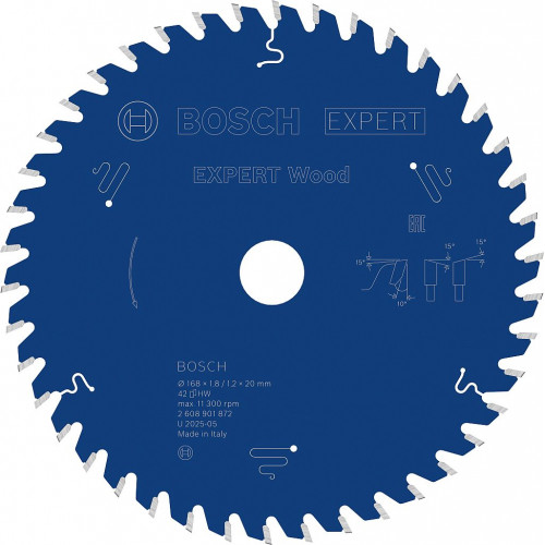 BOSCH Lame de scie circulaire Expert for Wood 168 × 1,8/1,2 × 20 mm, T42 2608901872