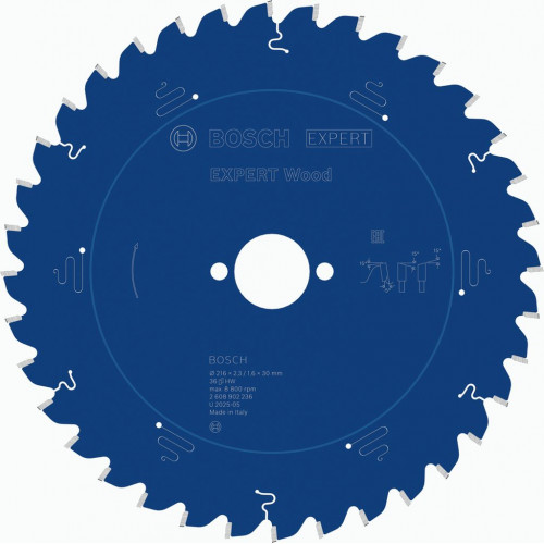 BOSCH Lame de scie circulaire EXPERT Wood, 216 x 2,3/1,6 x 30 mm, T36 2608902236