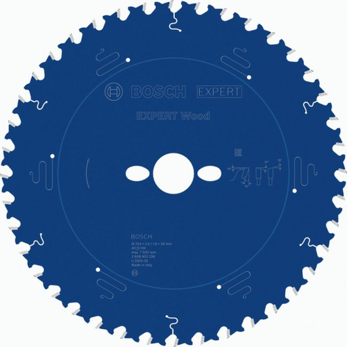 BOSCH Lame de scie circulaire EXPERT Wood, 254 x 2,4/1,6 x 30 mm, T40 2608902238