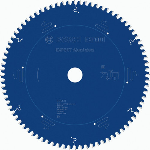 BOSCH Lame de scie circulaire EXPERT Aluminium, 254 x 2,4/1,8 x 25,4 mm, T80 2608902243