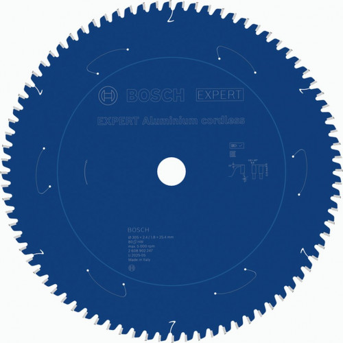 BOSCH Lame de scie circulaire Aluminium cordless, 305x2,4/1,8x25,4mm, T80 2608902247 BOSCH Lame de scie circulaire Aluminium cordless, 305x2,4/1,8x25,4mm, T80 2608902247