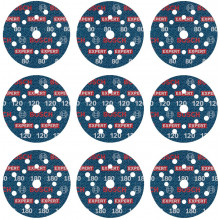 BOSCH Coffret de disques abrasifs EXPERT O780, 125 mm G80, G120 , G180 9 ks 2608902407