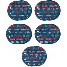 BOSCH Coffret de disques abrasifs EXPERT O780, 125 mm,G60/G80/G120/G180/G240 260890242