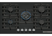 Bosch Série 6 Table gaz 75 cm Verre trempé, Noir PPQ7A6I40