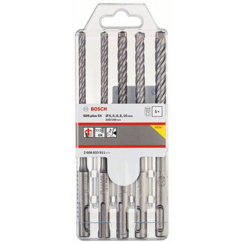 BOSCH foret SDS-plus 5X, 5 pcs pr. 6/6/8/8/10 mm 2608833911