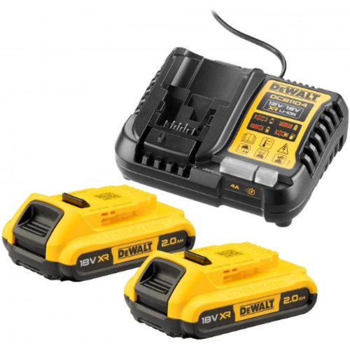 DeWALT DCB1104D2 Pack Chargeur DCB1104 + 18V 2x2,0Ah