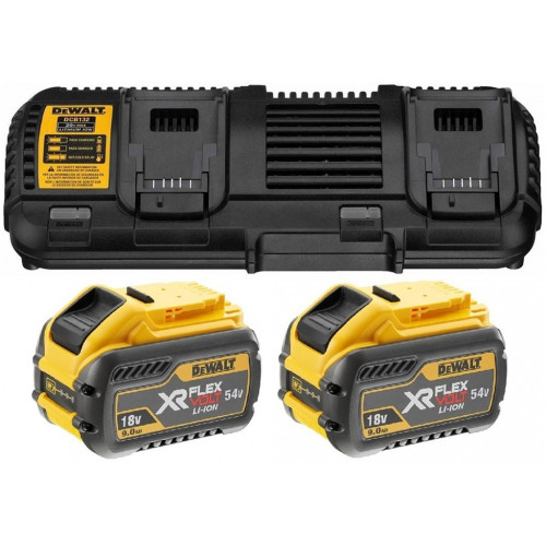 DeWALT DCB132X2 Pack XR FlexVolt Chargeur DCB132 + 54V 2x9,0Ah