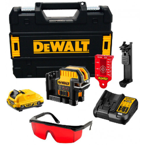 DeWALT DCE0822D1R Laser en croix a 2 points, rouge, XR (10,8V/1x2,0Ah) Coffret Tstak