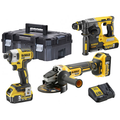 DeWALT DCK305P3T Combo kit DCH273N + DCG405 + DCF887 + DCB115 + (18V/3x5,0Ah) Tstak