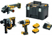 DeWALT DCK355P2T Pack 3 outils (DCD800+DCG405+DCH172)+(18V/2x5,0Ah)Tstak
