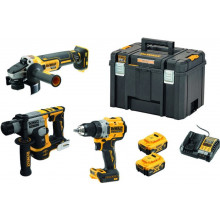 DeWALT DCK355P2T Pack 3 outils (DCD800+DCG405+DCH172)+(18V/2x5,0Ah)Tstak