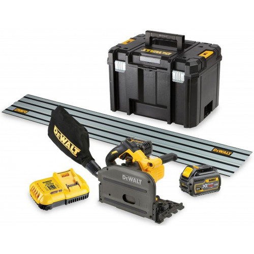 DeWALT DCS520T2R Scie circulaire plongeante 165 FlexVolt 54V XR 2x6,0 Ah + rail de guidage