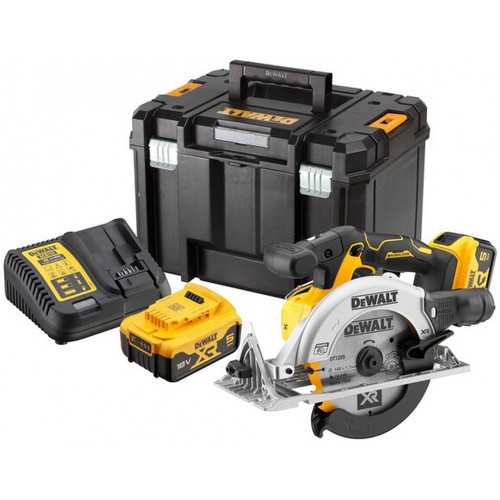 DeWALT DCS565P2 Scie Circulaire XR (165mm/18V/2x5,0 Ah) Tstak