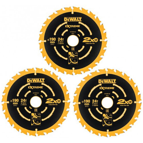 DeWALT DT10399 Lame de scie Extreme 190x30mm (3 pcs)