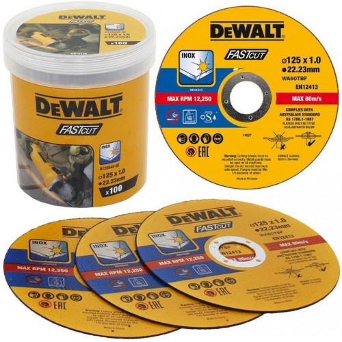 DeWALT DT20540-QZ Disque a tronçonner métal 125 mm (lot de 100) DeWALT DT20540-QZ Disque a tronçonner métal 125 mm (lot de 100)