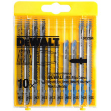 DeWALT DT2294 Coffret de 10 lames de scie sauteuse bois et métal Attache en T