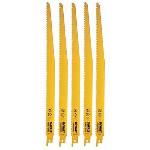 DeWALT DT2402 HCS 203 x 2.4 - 4 mm Lames de scie sabre pour bois 5 Pieces