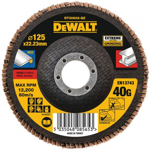 DeWALT DT30602 Disque a Lamelle K40 Plat, Gris, 125 mm DeWALT DT30602 Disque a Lamelle K40 Plat, Gris, 125 mm