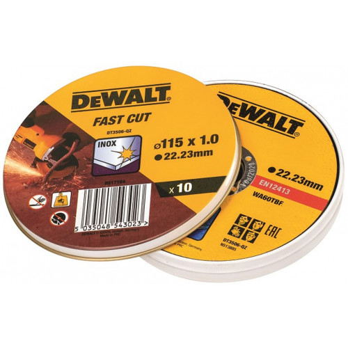 DeWALT DT3506 10 x Disque a tronçonner 115 mm x 1.0 mm