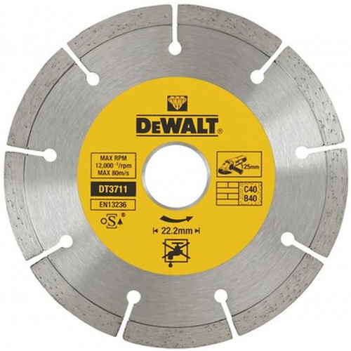 DeWALT DT3711 Lame de scie diamantée segmentée 125 x 22,2 mm pour la coupe a sec