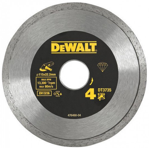 DeWALT DT3735 Lame de scie diamantée 115 x 22.2mm Coupe a sec pour carrelage