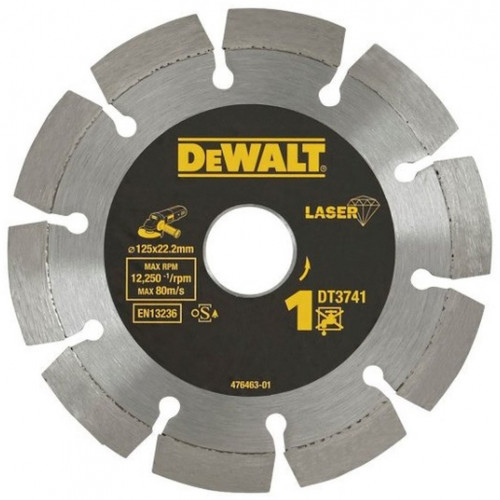 DeWALT DT3741-XJ Lame diamantée 125 x 22.2mm seche pour matériaux de construction/béton