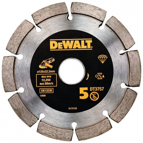 DeWALT DT3757 Lame diamantée seche 125 x 22,2 mm pour le jointoiement DeWALT DT3757 Lame diamantée seche 125 x 22,2 mm pour le jointoiement