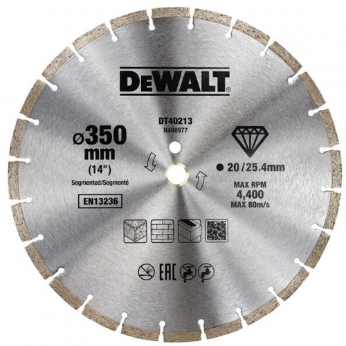 DeWALT DT40213 Disque a tronçonner diamant 350 x 25,4 mm, Eco 1 Universal