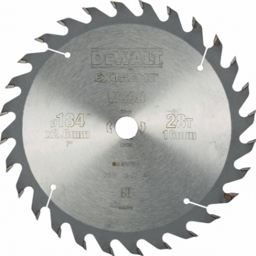 DeWALT DT4031 Lame de scie circulaire 184 x 16 mm 28T