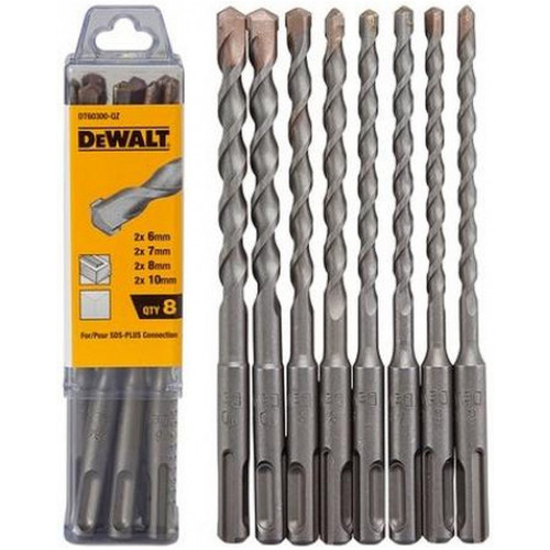 DeWALT DT60300 Forets pour marteau perforateur, 8 pieces, SDS-plus