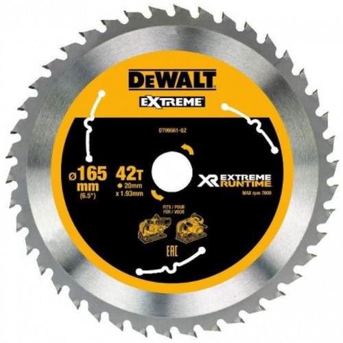 DeWALT DT99561 XR Lame de scie circulaire 165 x 20mm 42T CSB