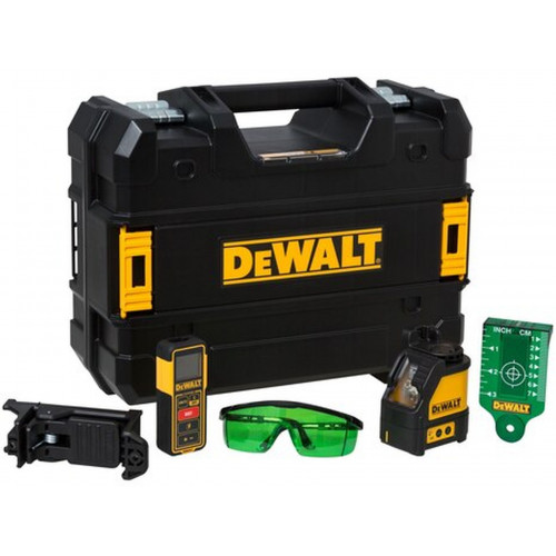 DeWALT DW0889CG Niveau laser en croix autonivelant, vert, télémetre numérique, TSTAK