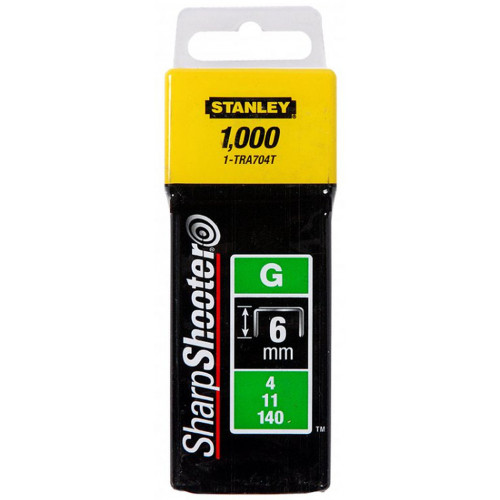 Stanley 1-TRA708T Agrafes type G 4/11/140, 12mm, boite de 1000pcs