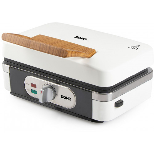 DOMO Appareil 3-en-1 Croque – Grill – Gaufrier (1100 W), blanc DO9277C