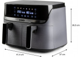 DOMO Friteuse a air chaud double 4+4 l DO552FR